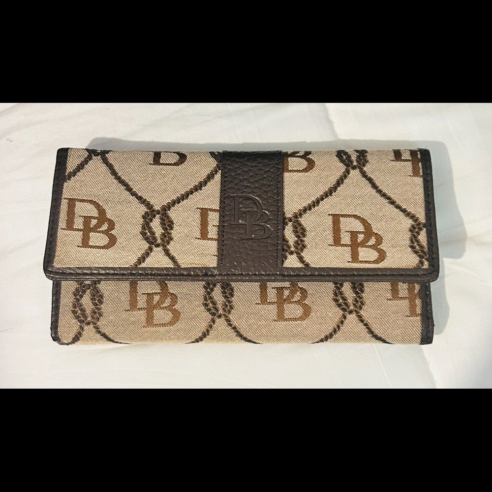 Dooney & Bourke Beige and Dark Brown Wallet